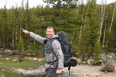 photo of Brian J. Sherman backpacking in Yosemite