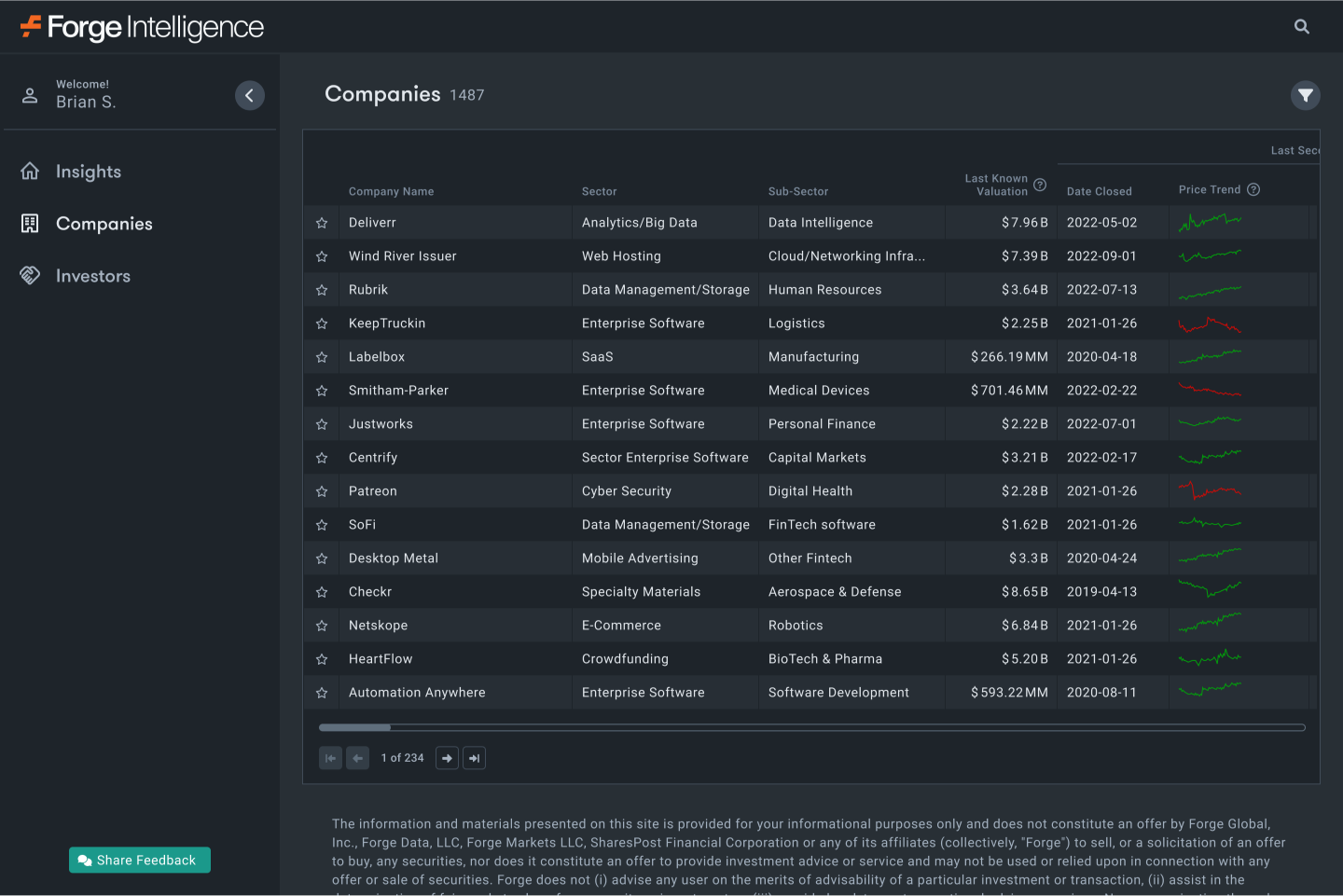 image of 'Companies' page mockup