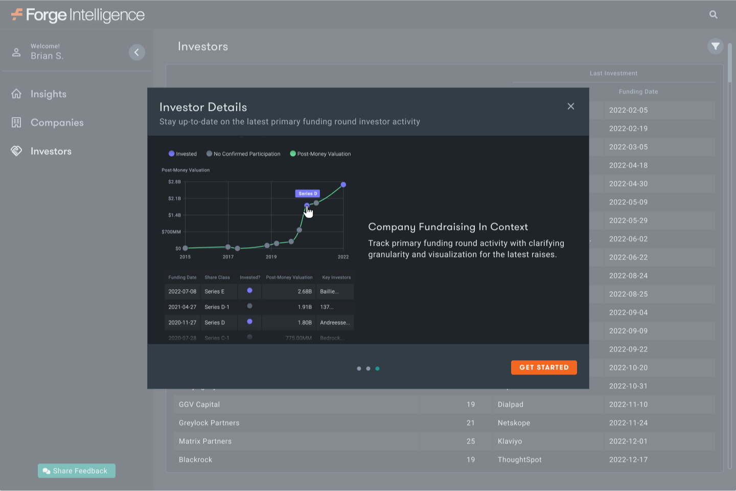 image of Panel 1 of FTUX shown to visitors of the Investors page