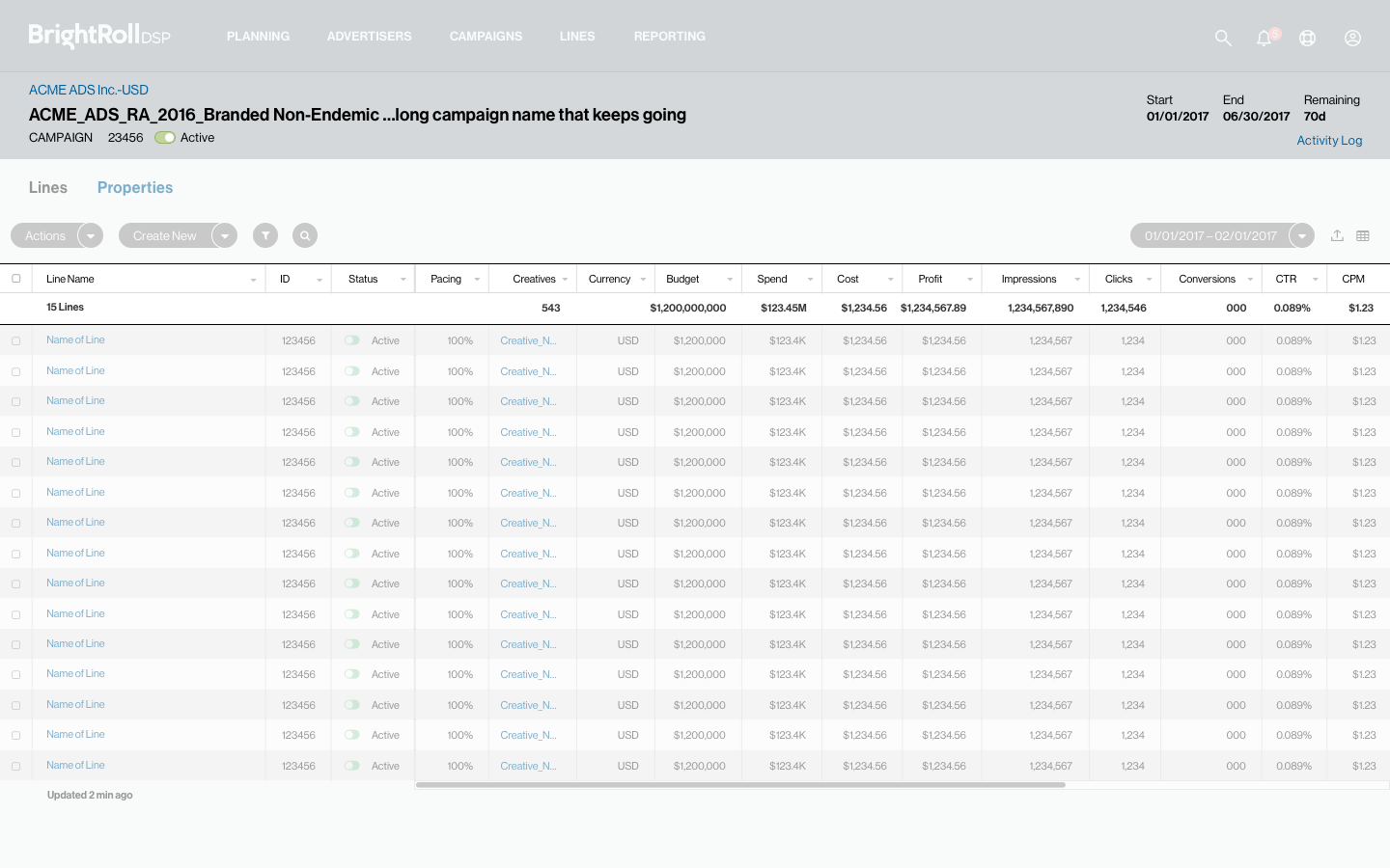 image of a campaign screen wireframe